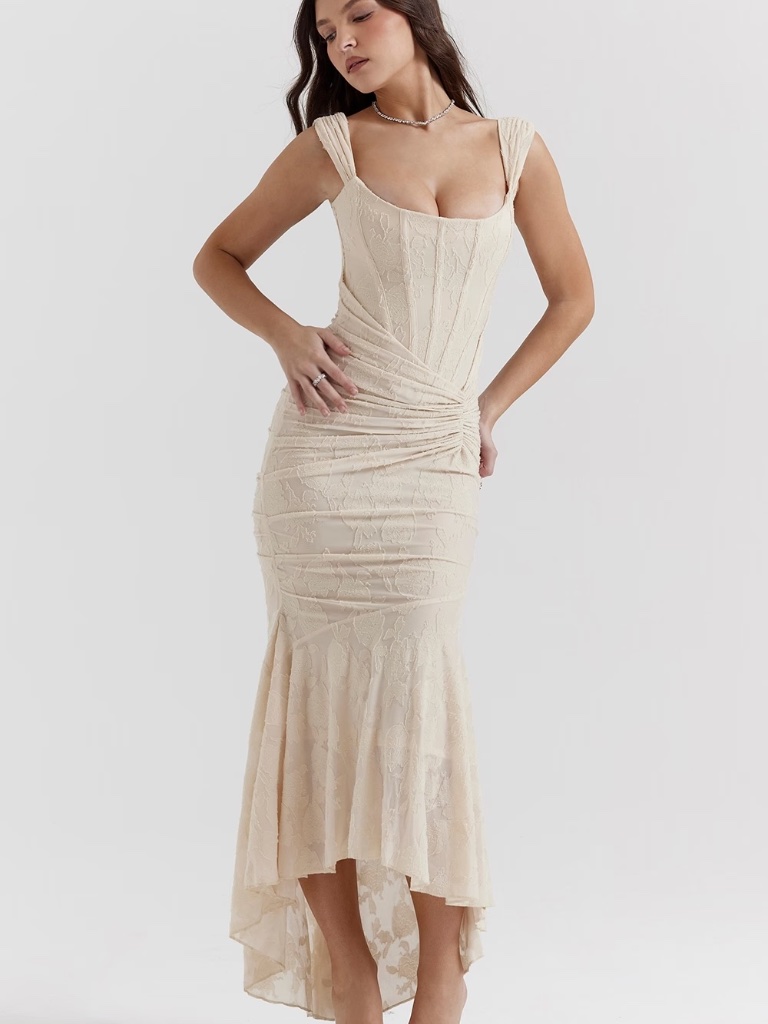 Cesca Floral Ruched Corset Dress By House Of Cb — image 5 of 8